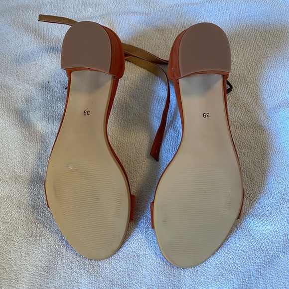 NWT Nae Vegan Ethical Orange Irene Block Heeled Sandals - Picture 6 of 9